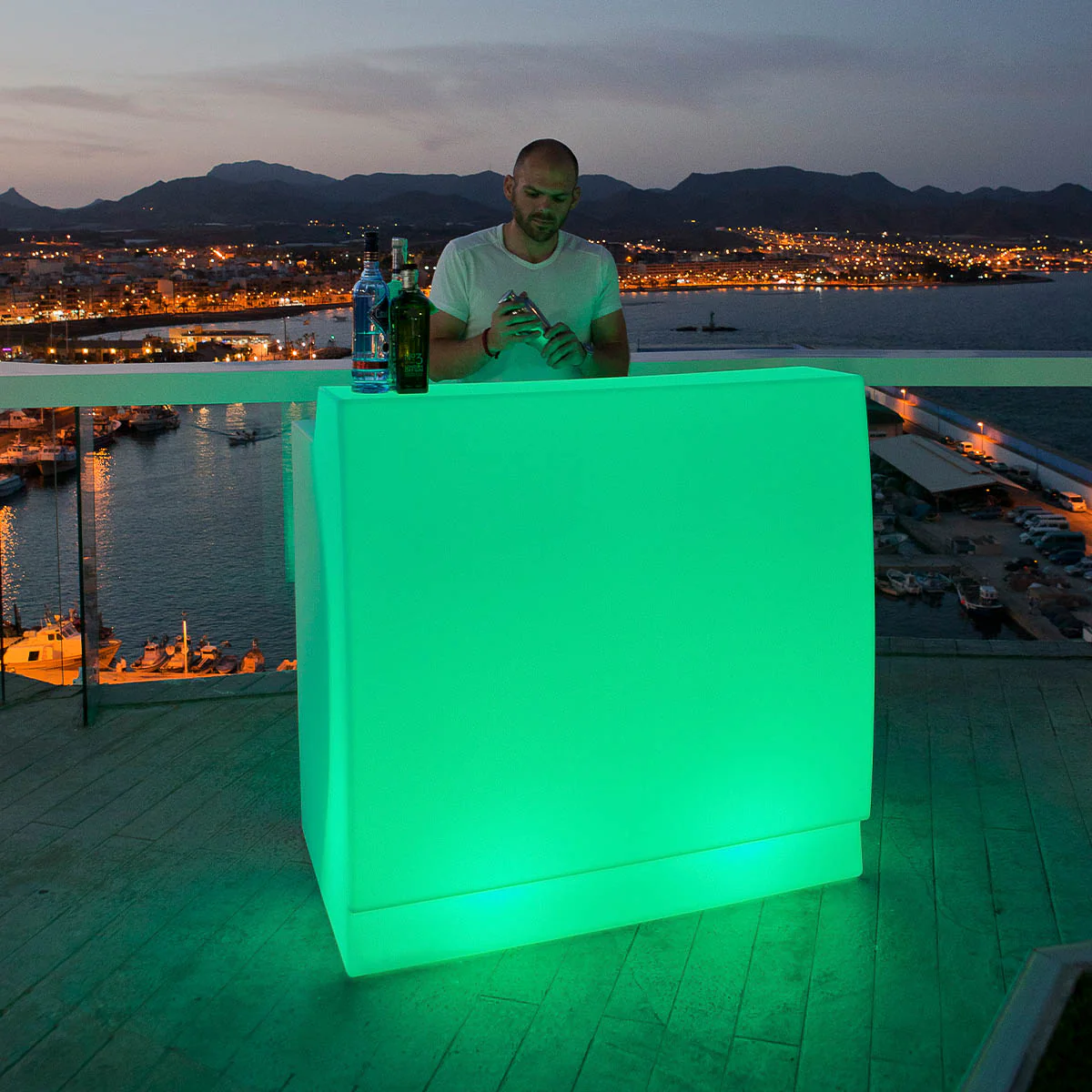 Barra de Bar con Luz LED Doble Altura Sicilia 120 - Image 3