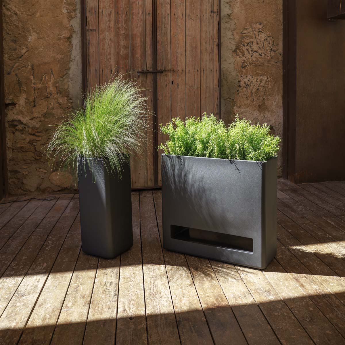 Jardinera alta rectangular con ruedas BROMELIA 78 - Image 4