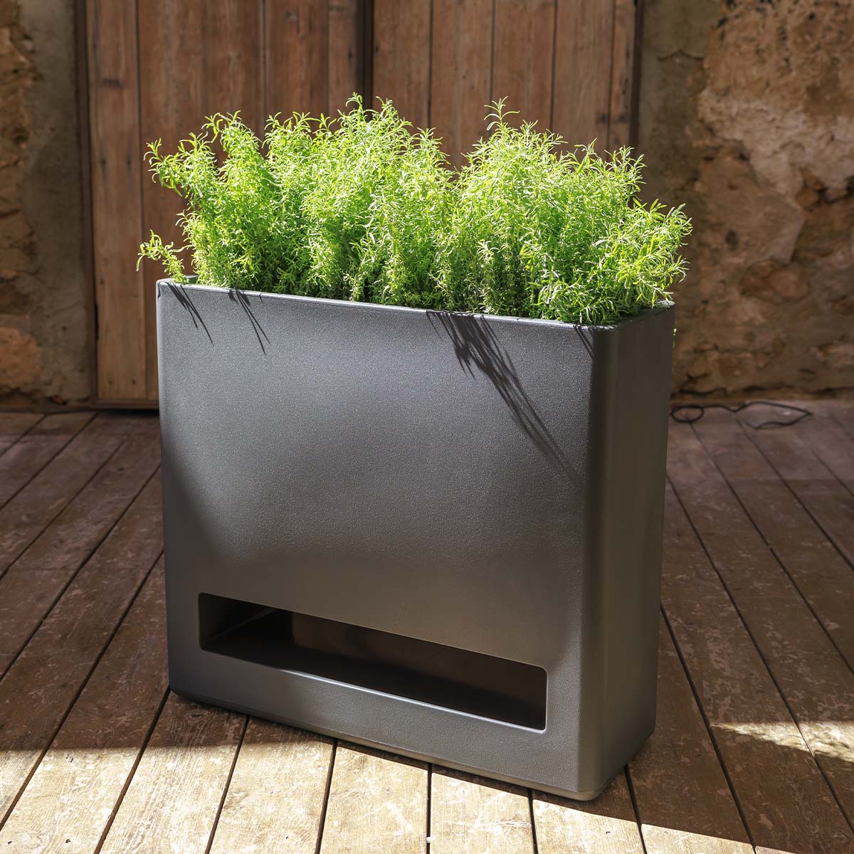 Jardinera alta rectangular con ruedas BROMELIA 78 - Image 9