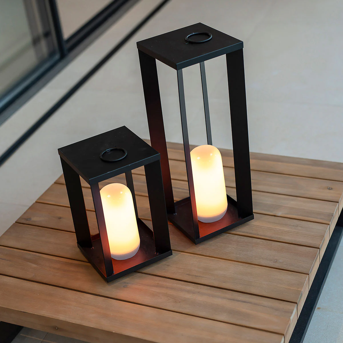 Farol metálico portátil sin cables con efecto llama/fijo SIROCO - Image 10