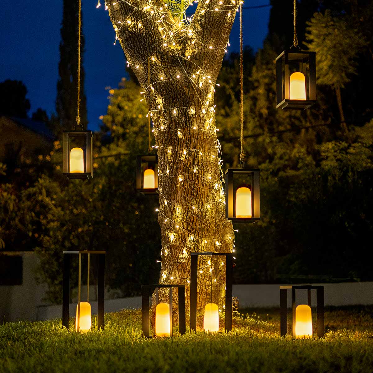 Farol metálico portátil sin cables con efecto llama/fijo SIROCO - Image 4