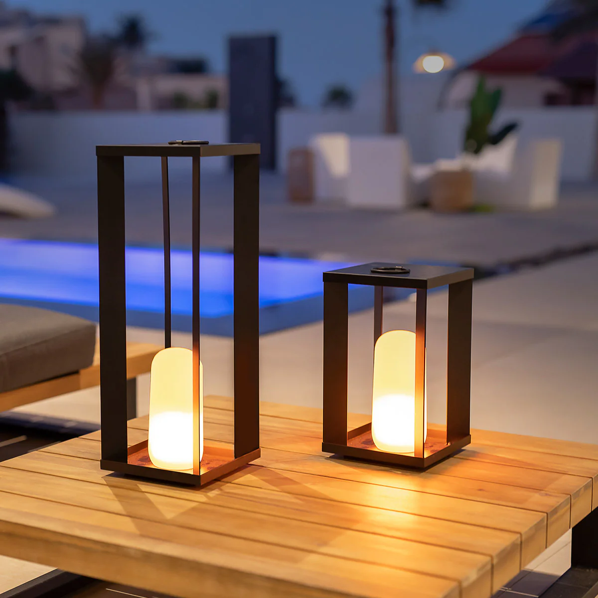 Farol metálico portátil sin cables con efecto llama/fijo SIROCO - Image 8