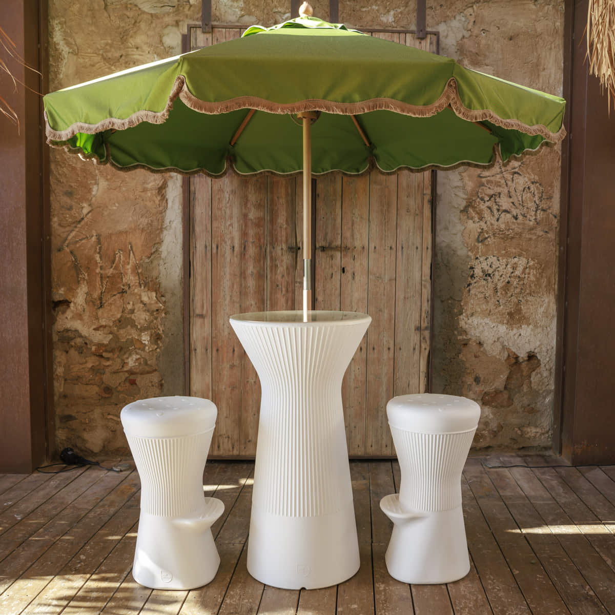 Sombrilla vintage verde con flecos TULUM ø230 - Image 6