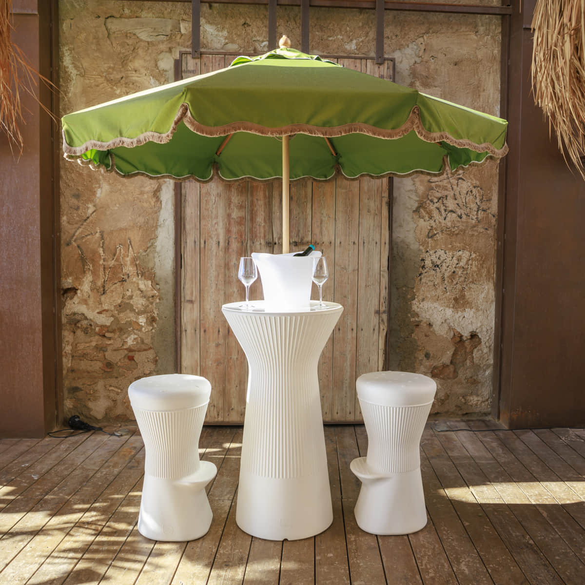Sombrilla vintage verde con flecos TULUM ø230 - Image 7