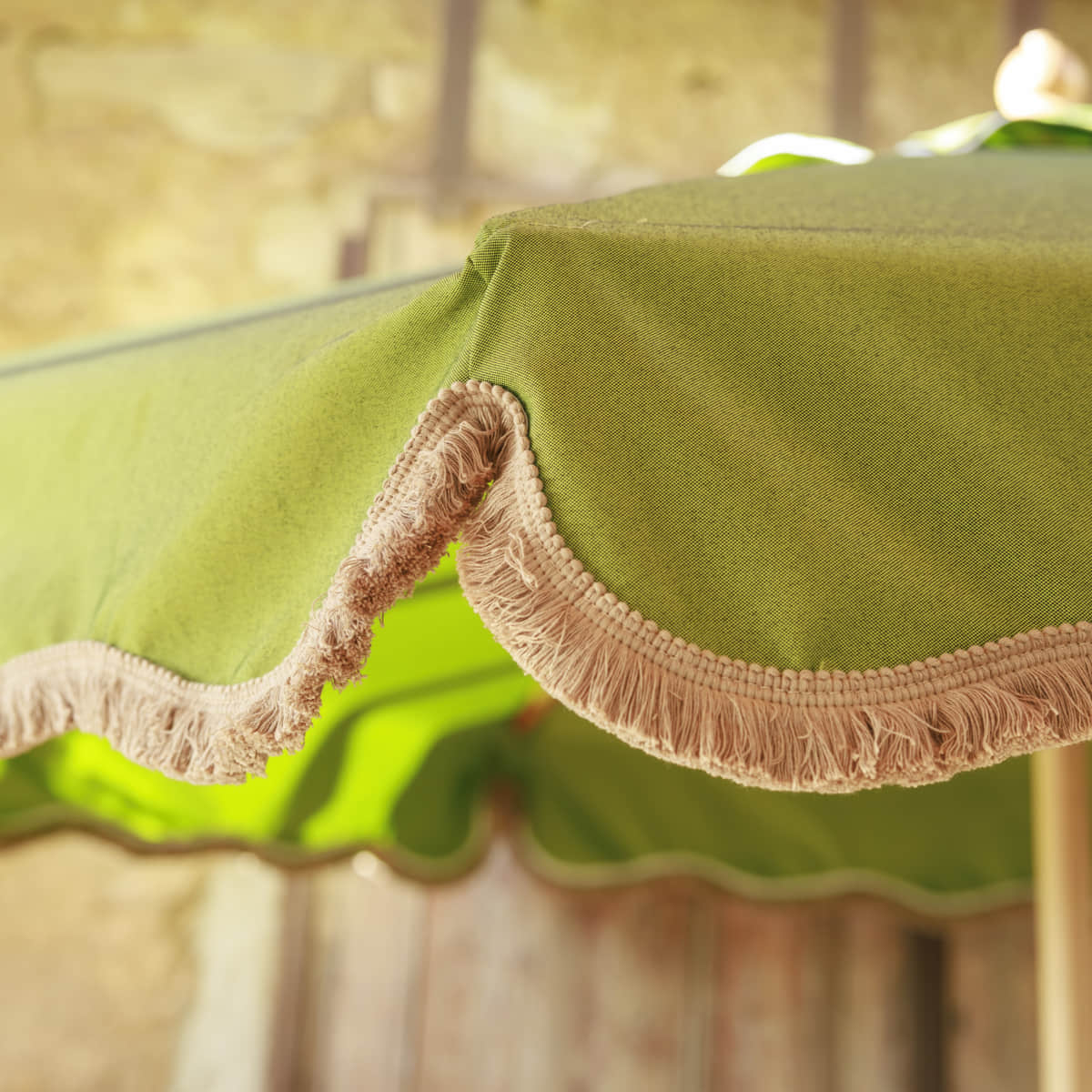 Sombrilla vintage verde con flecos TULUM ø230 - Image 9